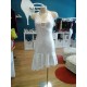 Abito latino bianco con dettagli argento