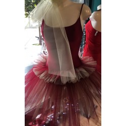 Tutu a spallina color bordeaux e crema